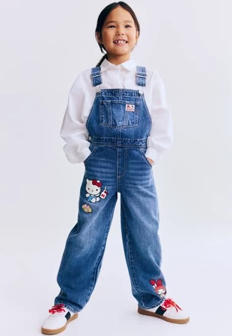 H&M Hello Kitty Denim Overalls
