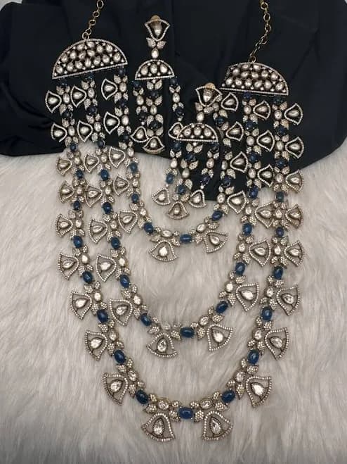 Victorian Color Stone Moissanite Multi Layer Statement Necklace
