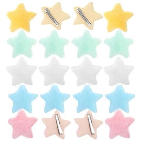 Oulii Assorted Color Star Hair Barrettes Cute Party and Everyday Wear 20Pcs, Adult Unisex, Size: 2.3 x 2.2 x 0.5