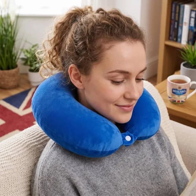 Memoir Travel Neck Pillow U-Shaped Memory Foam Cushion for Neck Support