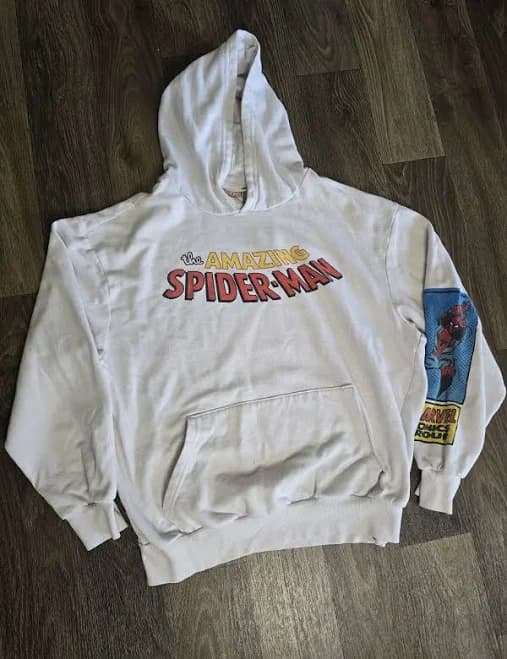 Marvel The Amazing Spider-man Hoodie Comic Graphic White Xl