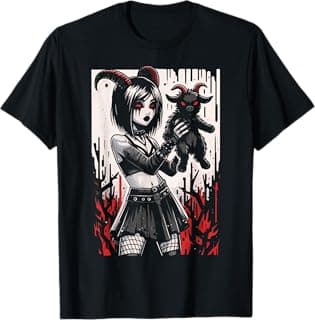 Black Goat Demon Alt Goth Girl Emo Red Occult Grunge Devil T-Shirt