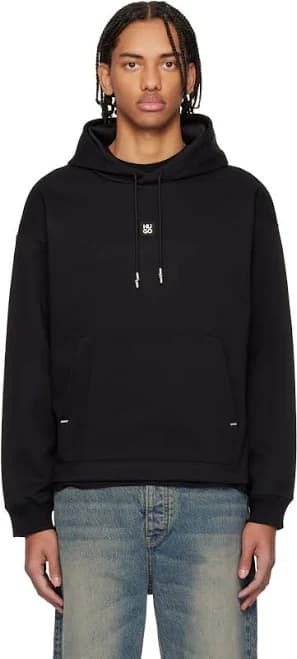 Hugo Men's Relaxed-Fit Cotton-Blend Hoodie