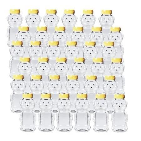 Parker Honey Bottle Bear Container Squeeze Jar with Lid (36 Pack)