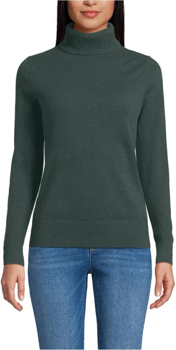 Lands' End Women's Cashmere Turtleneck Sweater