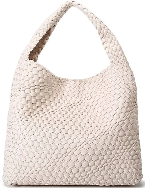 Queenoris Fashion Woven Purse for Women Top-handle Shoulder Bag Soft Summer Hobo Tote Bag