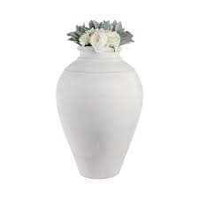 Liv & Skye 30 in. Ivory Terra Cotta Round Decorative Floor Vase 21366-01 - The Home Depot