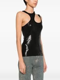 Just Cavalli cut-out Lamé Top | Black | FARFETCH IE