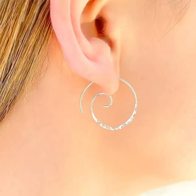 Sterling Silver Spiral Hoop Earrings