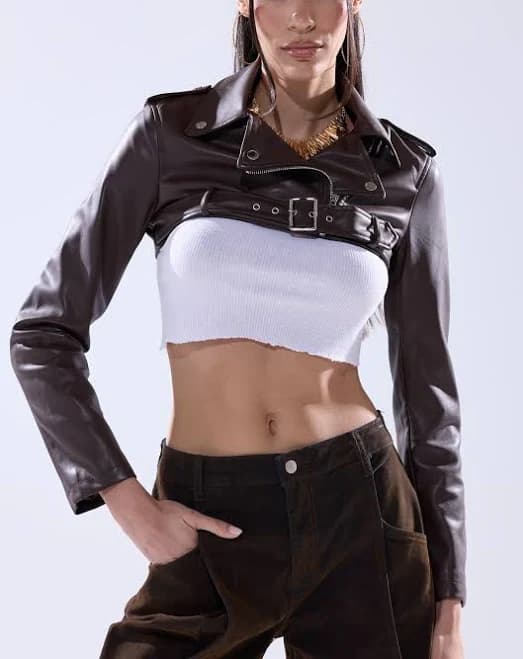 Akira Harley Luxe Ultra Crop Moto Jacket