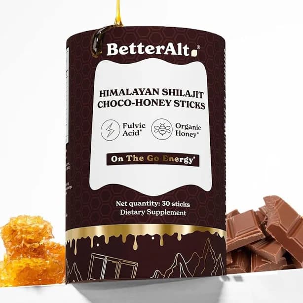 Betteralt Himalayan Shilajit Choco Honey Sticks On The Go Energy 30