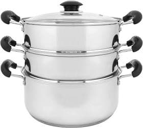 Concord Cookware 10" Stainless Steel 3 Tier Steamer