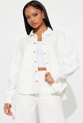 Fashion Nova Women's Denim Shacket Jacket