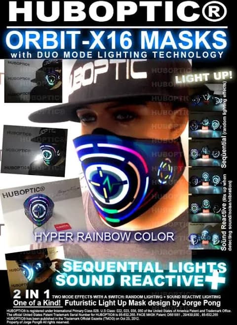 HUBOPTIC Loop Sound Reactive LED Mask