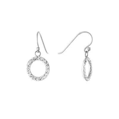 Giani Bernini Crystal Circle Drop Earrings in Sterling Silver