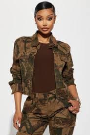 In The Wild Camo Trucker Jacket - Camouflage | Fashion Nova