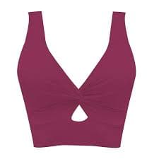 Duoif Bikini Top Bikini Tops for Women Cropped Tankini Tops Beach Padded Knot Cut Out Adjustable Tank Swimwear Top Swimsuit Tops for Women Wine S - Walmart.com