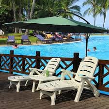 Amazon.com: Set of 2 Outdoor Chaise Lounge, Beach Pool Sunbathing Lawn Lounger Recliner Chair with 5-Position Adjustable Backrest, Plastic Sunbathing Chair for Patio, Beach, Yard, Pool : Patio, Lawn & Garden