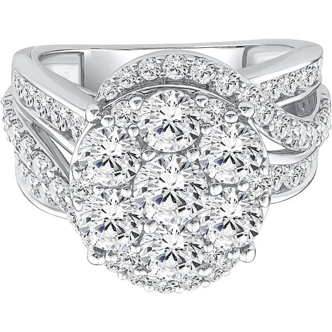 10K White Gold 4 ct. Tw. Lab Grown Diamond Multi-Stone Engagement Ring