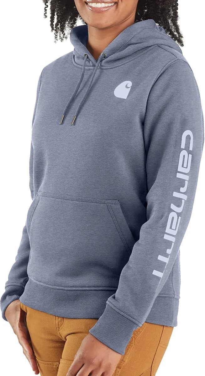 Carhartt Women's Relaxed Fit Midweight Logo Sleeve Graphic Hoodie