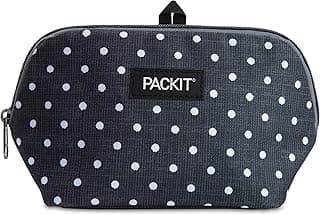 Freezable Snack Bag, Polka Dots, Built with EcoFreeze Technology, Foldable, Reusable, Zip Closure Locks in Cool Dry Air, and Fresh Snacks On the Go