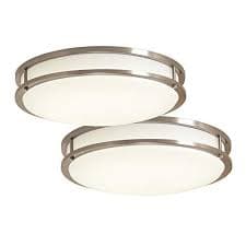 DESIGNERS FOUNTAIN 10in Dimmable LED Flush Mount Ceiling Light, Brushed Nickel with White Lens, 16.5W, 1000 Lumens, Bright White 4000K, 2 Pack, EV1410LED-BN2: Buy Online at Best Price in UAE - Amazon.ae
