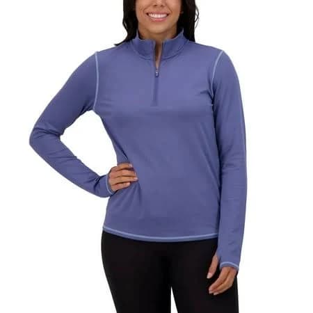 Soybu Women's Quarter Zip Long Sleeve Athletic Top with Mock Neck