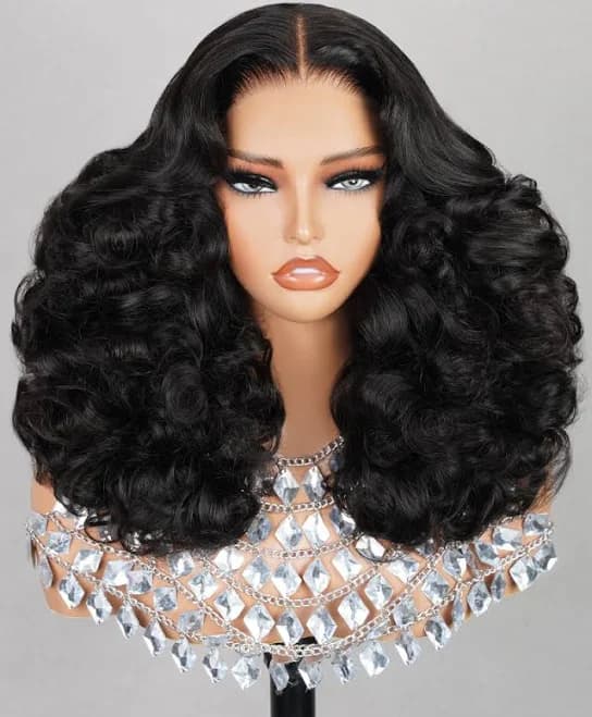 Wavy Natural Lace Double Drawn Hair Wig