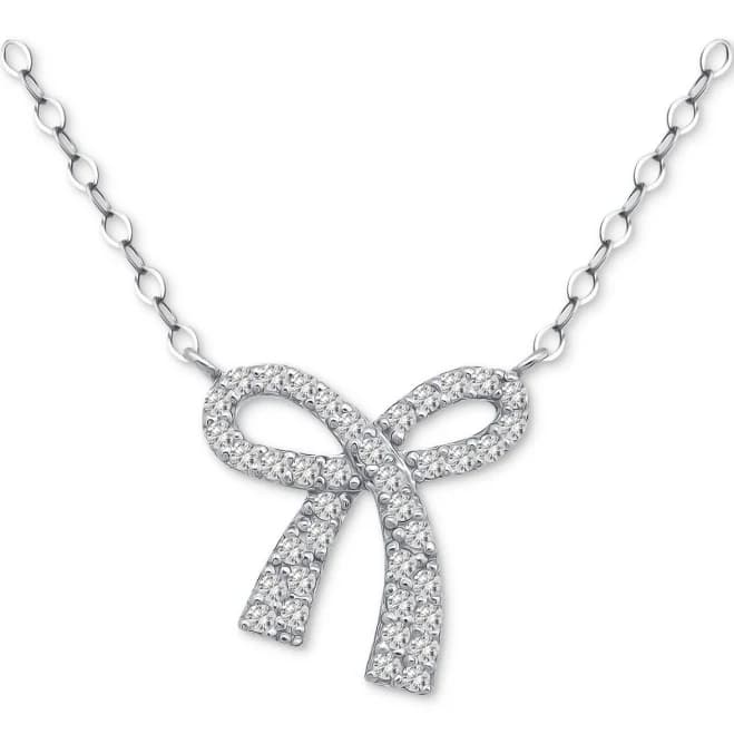 Giani Bernini Women's Cubic Zirconia Bow Pendant Necklace