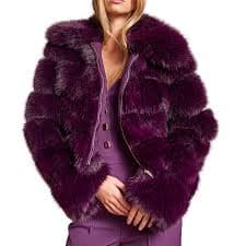 MADISON FAUX FUR JACKET EGGPLANT – Brand Bar