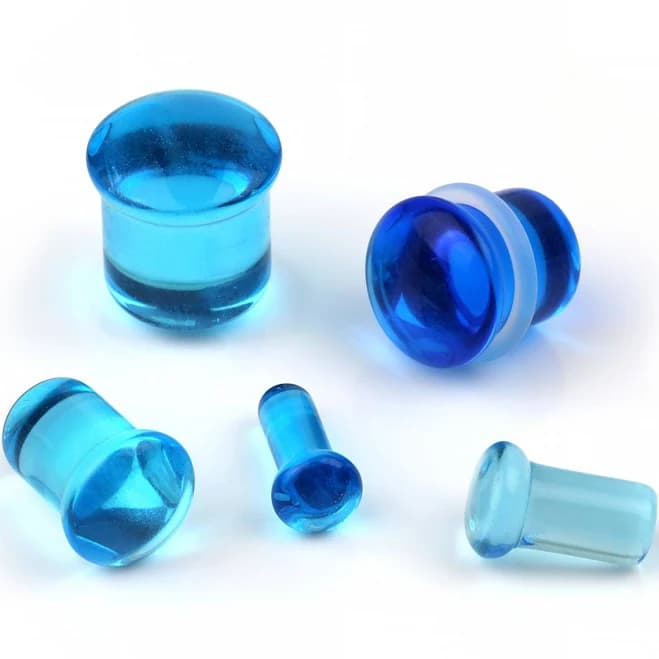 Lobal Domination Pair Blue Glass Single Flare Plugs