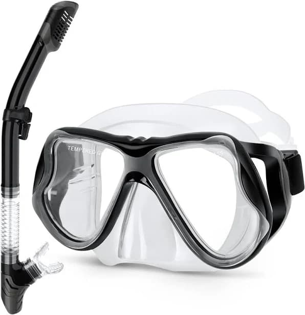 Greatever Adults Panoramic Wide View Dry Snorkel Set
