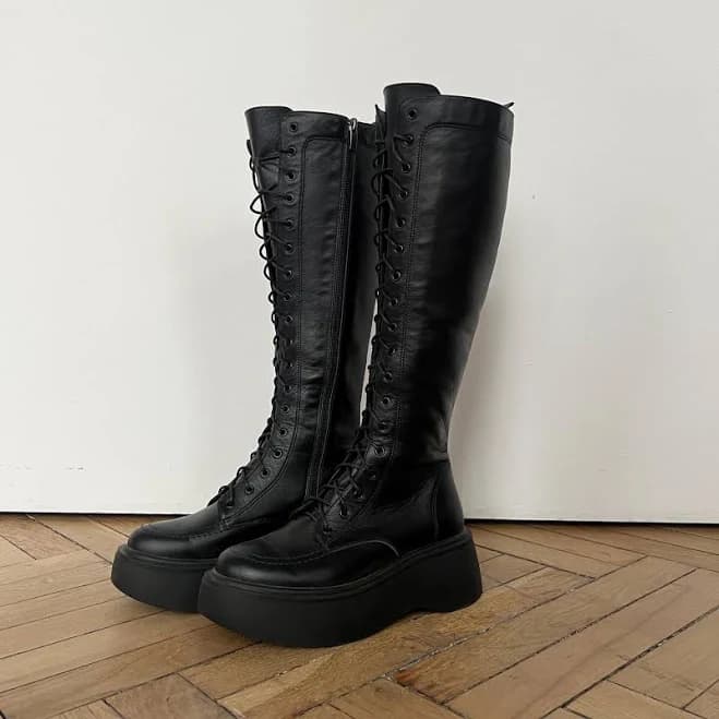 Women's Gothic Lace Up Platform Combat Boots