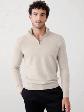 Men's Merino Wool Quarter-Zip Sweater