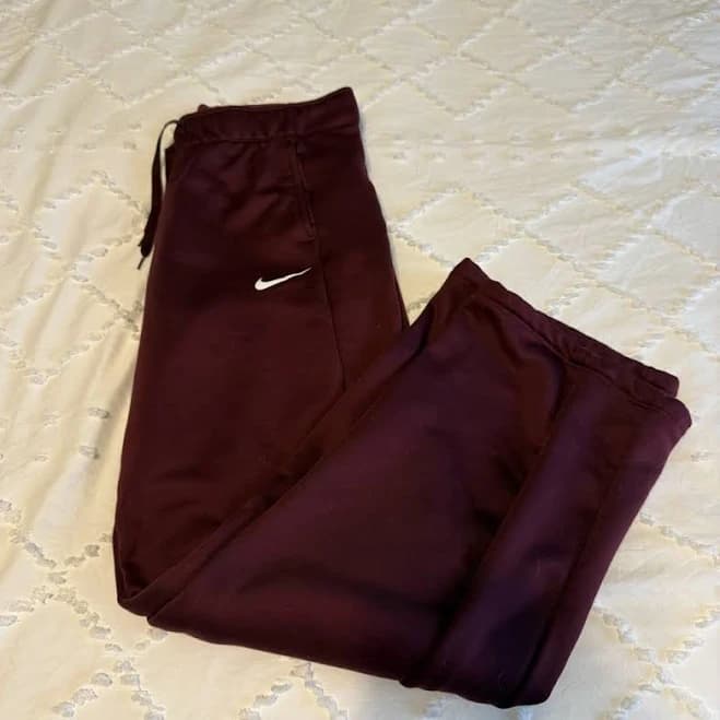 Nike Pants & Jumpsuits | Nike Maroon Jogger Pants With White Swoosh | Color: Red | Size: S | Pm-78998403's Closet