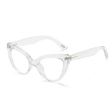 Women's Fashion Transparent Thick Retro Oversized Cat Eye Reading Glasses