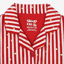 Sleep On It Little & Big Kid Girls Velour Long Sleeve 3-pc. Pajama Sets, Color: Red Stripe Hearts - JCPenney
