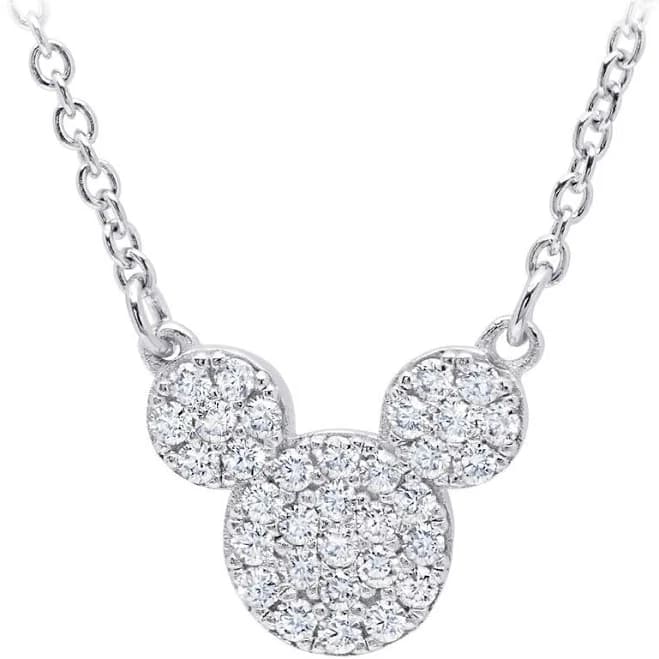 Disney Crislu Mickey Icon Necklace in Yellow Gold
