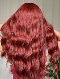 Red-brown Color See-though Bangs Long Wavy Synthetic Daily Wig In CHESTNUT RED | ZAFUL 2025
