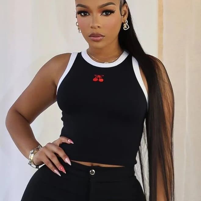 Lois Cherry Graphic Crop Top