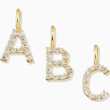 Gelin 10K Solid Gold Dainty Letter Pendant