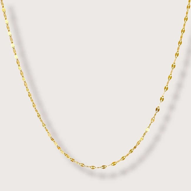 14K Gold Filled Valentino Mirror Link Chain Necklace