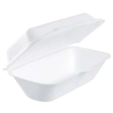 Dart Foam Hinged Lid Container Hot Dog Container 3.8 x 7.1 x 2.3