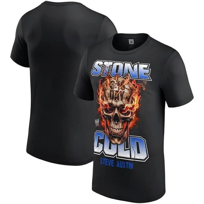 Stone Cold Steve Austin Flaming Skull T-Shirt