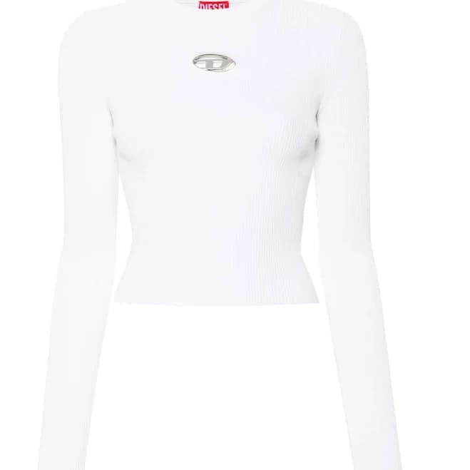 Diesel Women's Oval D-plaque Fine-Ribbed Top