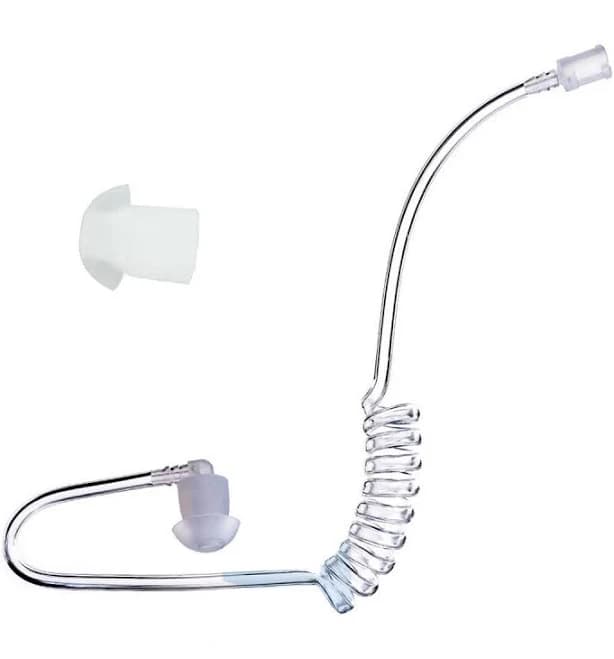 CLEAR COILED ACOUSTIC AUDIO TUBE EARPIECE
