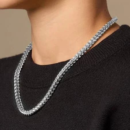 Men JAXXON Franco 5mm Silver Chain