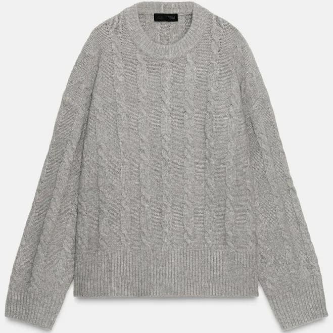 Zara Women's Soft Cable Knit Jumper