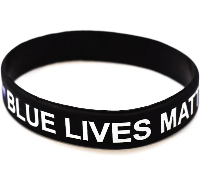 Blue Lives Matter Thin Blue Line Police Support Silicone Wristband