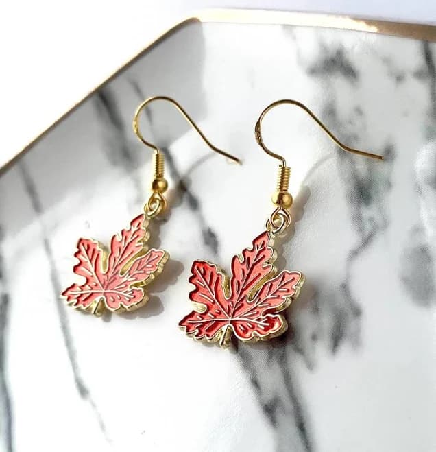 Maple Leaf Dangle Earrings